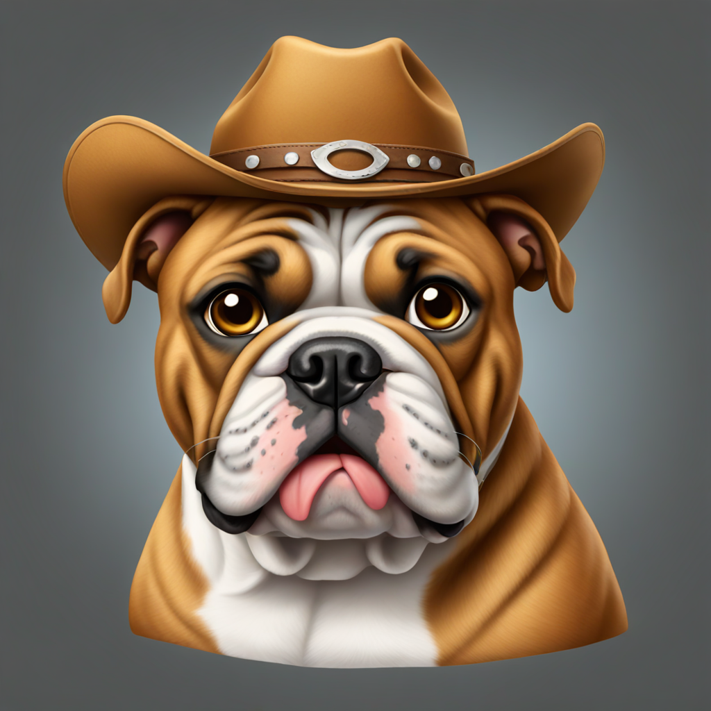 English  bulldog with a cowboy hat