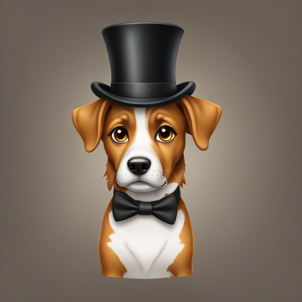 a dog with a top hat