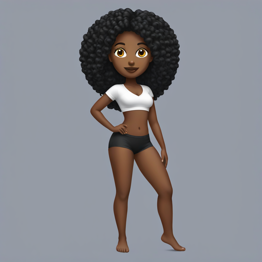 A black girls body with nothing