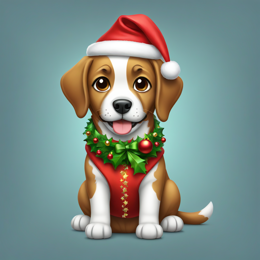 Cute dog in Christmas outfit